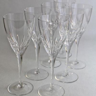 Waterford crystal wine glasses, "Marquis" pattern