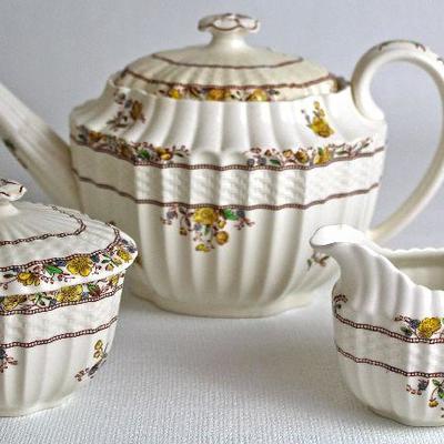 included in the set, the teapot, sugar & creamer