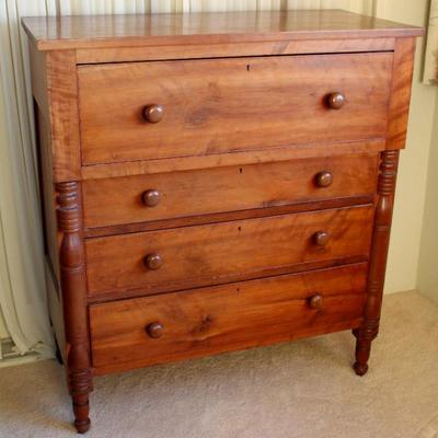 antique Empire chest of drawers in cherry