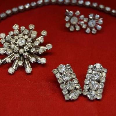 Glamorous 1950's Jewelry Set ~ Necklace, Earrings ...