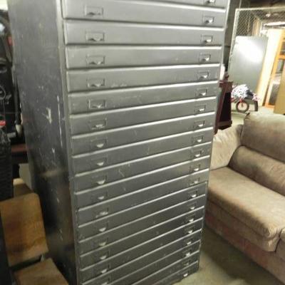 Huge Metal Cabinet with 20 Drawers