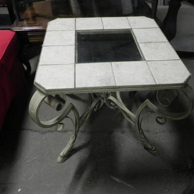 Metal Tile Glass End table
