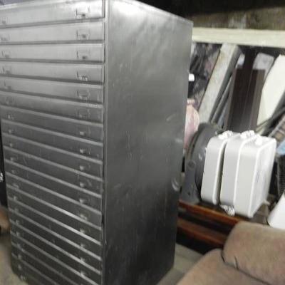 Huge Metal Cabinet with 20 Drawers.