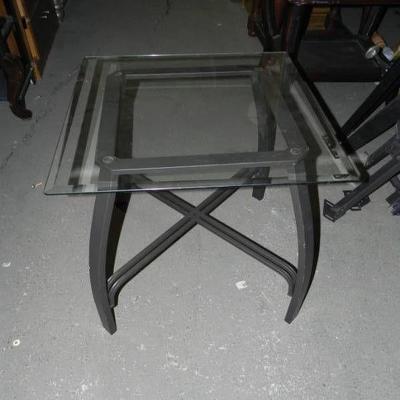 Modern Metal and Glass End Table