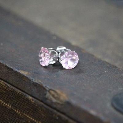 925 Sterling Silver Pink Studs