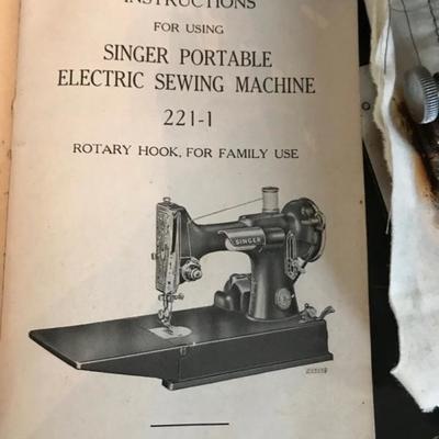 1953 Singer portable sewing machine 221-1 $395