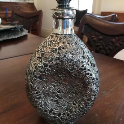 Sterling overlay decanter $195