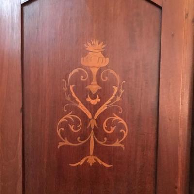 Antique inlaid armoire $385
78 X 46 X 16 7/8