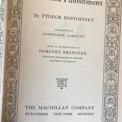 Crime and Punishment by Fyodor Dostoevsky 1928 $20