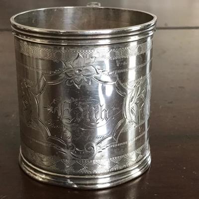 Coin silver cup 