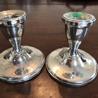 Sterling candlesticks weighted $28