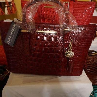 Never Used Large Red Brahmin Handbag with original tags attached