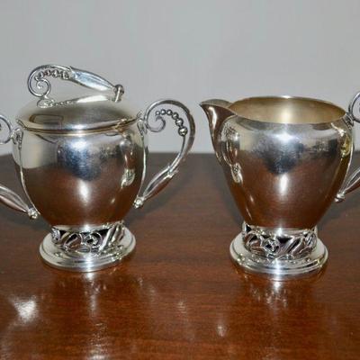 Sterling silver cream and sugar