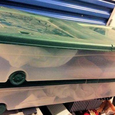 WHF012 Plastic Storage Bins & Mystery Contents