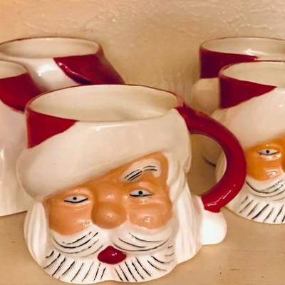 Unique vintage Santa punch cups