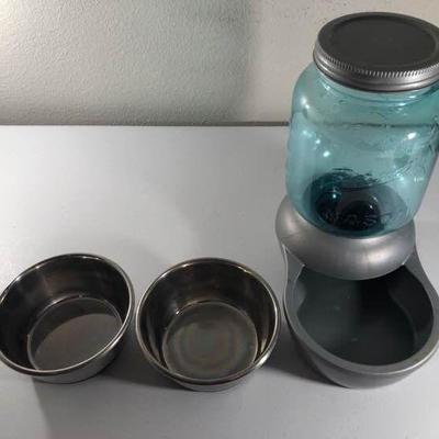 Dog Water Dispenser and Bowls
