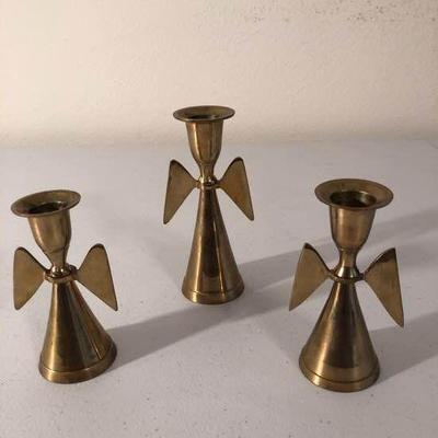 Brass Angel Candle Holders