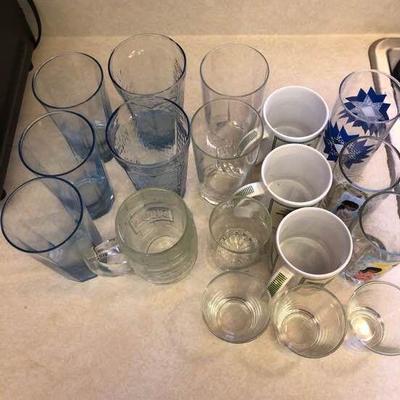Assortment of Glasses and Mugs, 19 Pieces