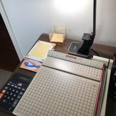 Desk Lamp, Paper Cutter