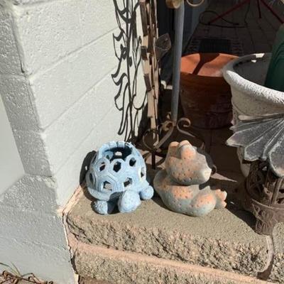 Assorted Lawn Ornaments and Outdoor Pots