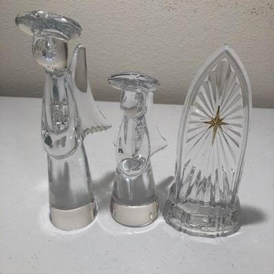 Glass Angel and Candle Holder