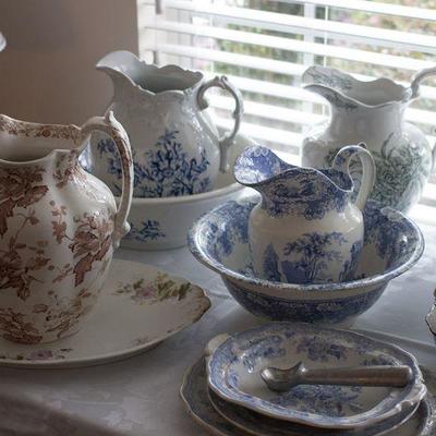 Antique pitchers and basins
