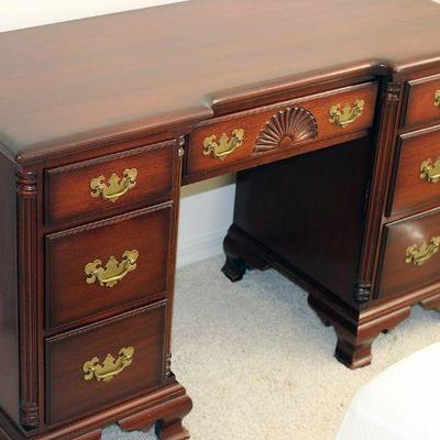 Vintage Kling Factory mahogany writing desk 48" W x 20" D x 20" H