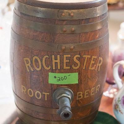 Antique root beer keg