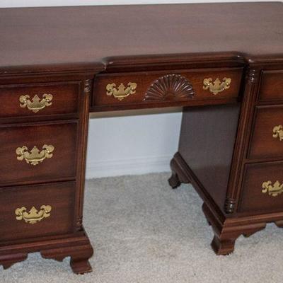 Vintage Kling Factory mahogany writing desk 48" W x 20" D x 20" H