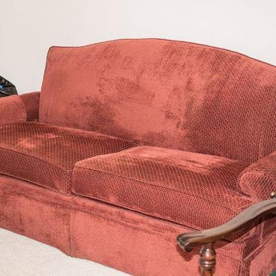 Velour Thomasville sofa 80" W x 36" D x 37" H