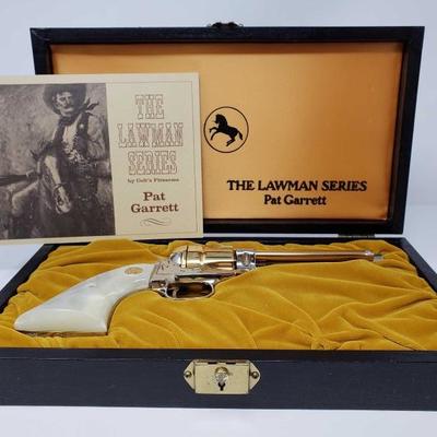 #128: Colt Lawman Series Pat Garrett Frontier Scout .22lr Revolver with Case
Serial Number: 2222PG
Barrel Length: 4.75