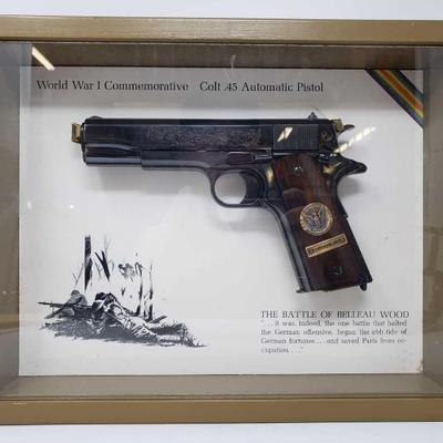 #164: Colt 1911 The Battle of Belleau Wood WWI Commem. .45 Pistol in Display Case
Serial Number: 1942BW Barrel Length: 5