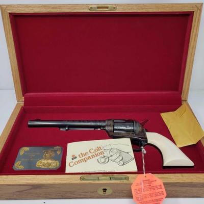 #143: Colt SAA Theodore Roosevelt Commemorative .44-40 Revolver with Case
Serial Number: TRC456 Model Number: P7979 Barrel Length: 7.5