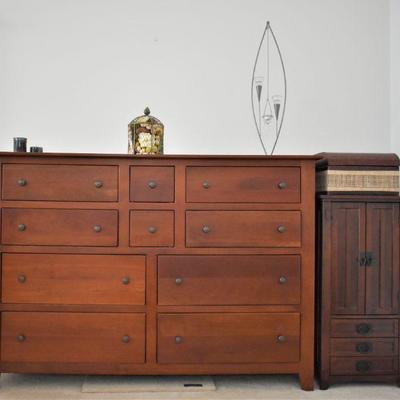 Handmade Amish set; this dresser has hidden compartments!  Solid, fabulous pieces.  