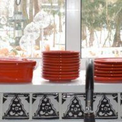Waechtersbach West Germany Red dishes