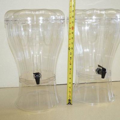 2 Plastic 3 Gallon Beverage Dispensers -