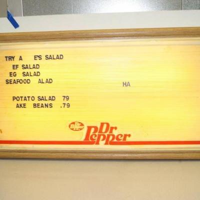Lighted DR PEPPER Display Board