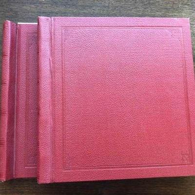Vintage stamp box in red binders