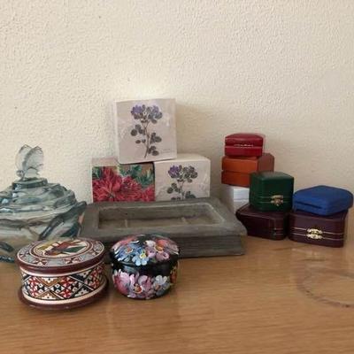 Vintage Glass Fenton Trinket box and More