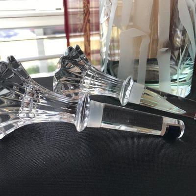 Waterford decanter stoppers. Two.