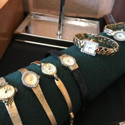 Ladies watches. Wittnauer, Helbros and Gruen brands. Range from $20 - 35.