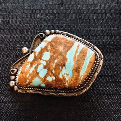 Large sterling and turquoise bolero. Marking on back. $185