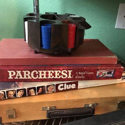 Parcheesi, Clue, Poker chips