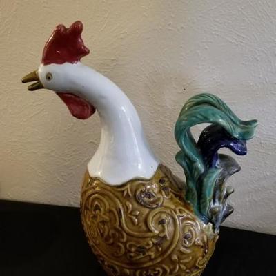 Porcelain Standing Rooster $22