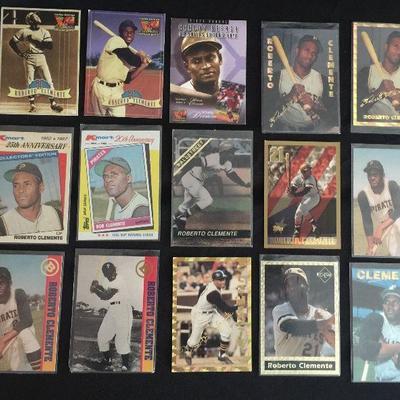 Various Roberto Clemente trading cards. All at $5 each.