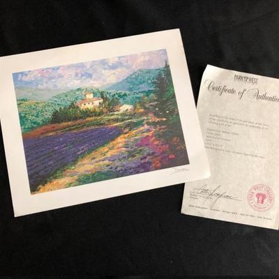 "Lavender In Provence" 2002 Signed Seriolithograph by Alex Perez with COA. Estate sale price: $20