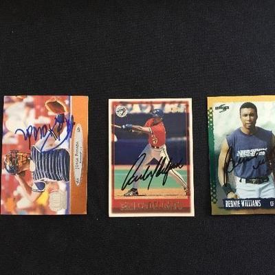 Jorge Posada, Carlos Delgado, Bernie Williams signed baseball cards. $15 each.