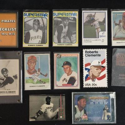 Various Roberto Clemente trading cards. All at $5 each.