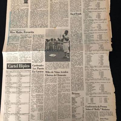 October 13, 1972. El Mundo newspaper. $75