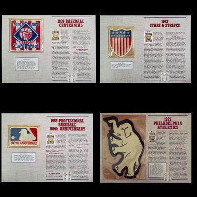 MLB Cooperston Collection Patches @ $28 each.  
1939 Baseball Centennial, 1943 Starts & Stripes, 1969 Professional Baseball 100th...